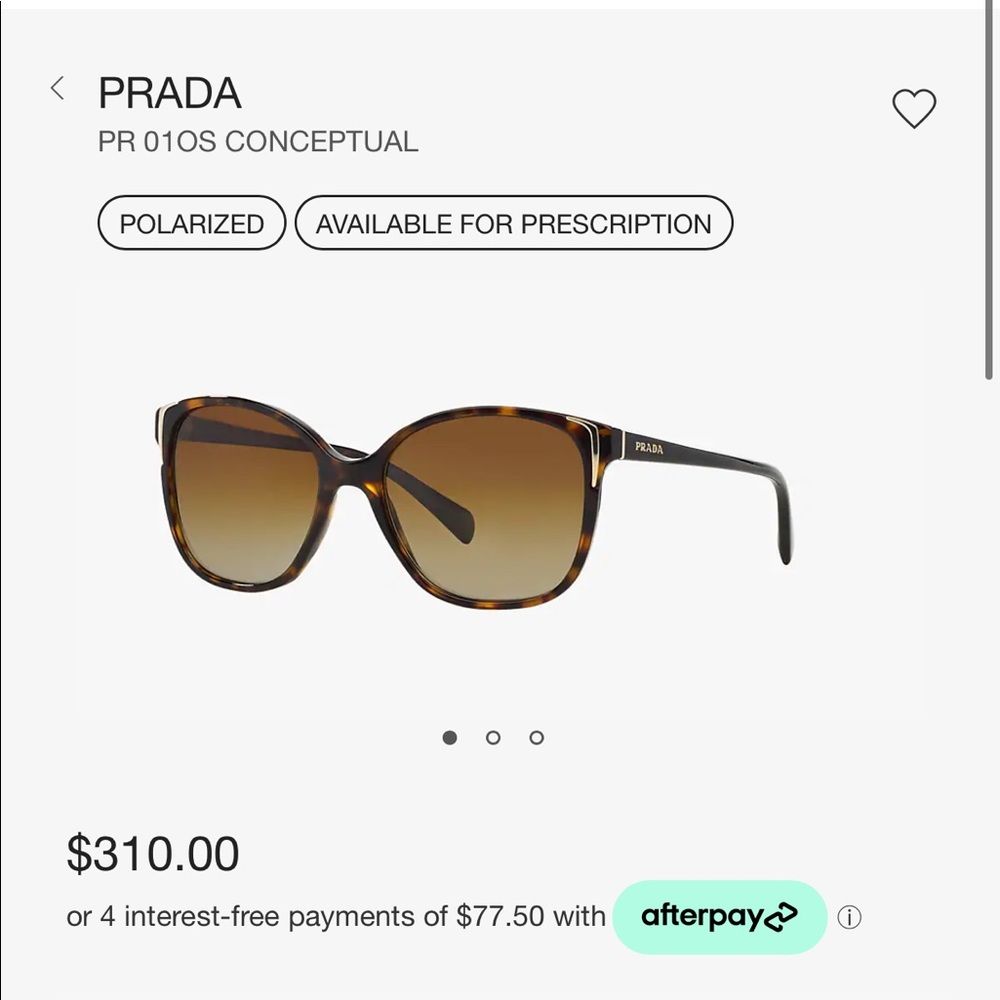 Prada Polarized Sunglasses Havana PR 01OS